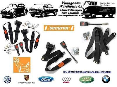 Datsun 200 220 Saloon & Estate Front & Rear Full 3 Point Seat Belt Set Black on Sale