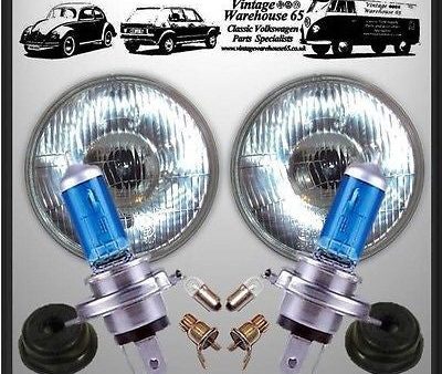 Wills Jeep 5 & 3 4  Xenon Halogen Upgrade Domed Halogen Conversion Headlights Online now