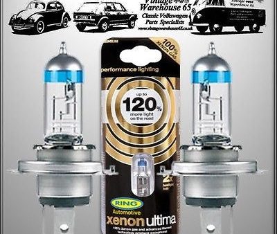 Vintage Warehouse 65 H4 Bright White Xenon Halogen Bulb Upgrade Supply