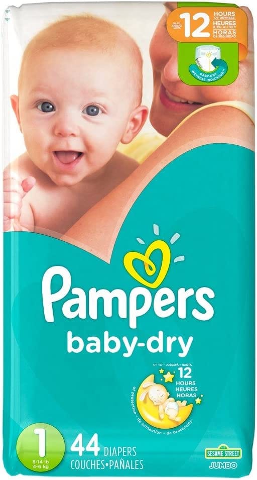 Pampers Baby-Dry, Diapers, Size 1, 44 Count - 03700086208 Fashion