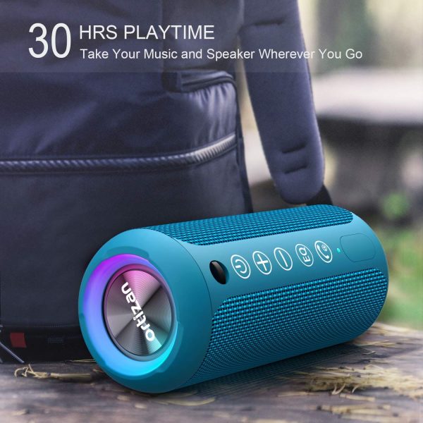 Ortizan X8PRO & X10 Blue, Portable Wireless Bluetooth Speakers, IPX7 Waterproof Shower Speaker with Deep Bass LED Light 30H Battery TF Card AUX, True Wireless Stereo Speaker for Indoor&Outdoor Online Hot Sale