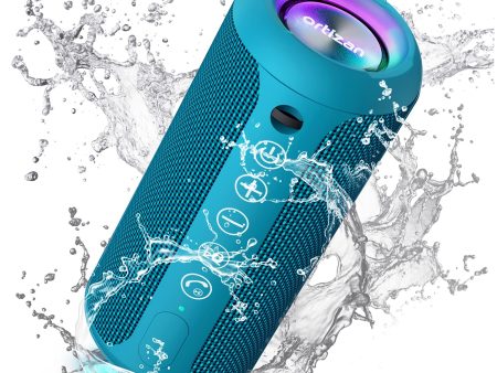 Ortizan X8PRO & X10 Blue, Portable Wireless Bluetooth Speakers, IPX7 Waterproof Shower Speaker with Deep Bass LED Light 30H Battery TF Card AUX, True Wireless Stereo Speaker for Indoor&Outdoor Online Hot Sale