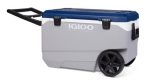 Igloo Maxcold Roller Cooler 90 Qt, with folding handle wheels in ash gray and blue, easy to transport - 450603 Online