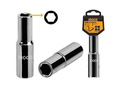 Ingco, Hexagon, 21MM, 6 Point Deep Socket Set, 1 2 , Black and Nickel - ING1712 Hot on Sale