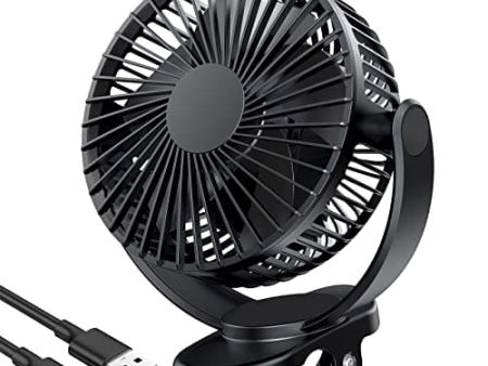 ATEngeus USB Fan, Rechargeable Portable Fan, Clip on Fan, Battery Operated Fan, 3 Speeds, 5000mAh USB Desk Fan, 720°Rotation, Sturdy Clamp for home, Camping, Treadmill and car Fashion