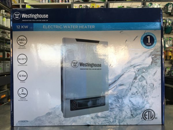 Westinghouse 12 Kw Electric Water Heater offers you instant, endless and consistent temperature hot water all day, everyday. This water heater with compact size and sleek design, can be mounted in any angle, perfect for kitchens, bathrooms etc - HT382E75 For Sale