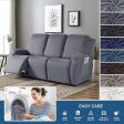 TAOCOCO Recliner Sofa Slipcover, 3 Pieces Polyester Fabric Stretch Sofa Covers for 3 Seat Reclining Couch, Soft Washable Furniture Protector with Pockets (3 Seat, Light Gray) For Discount