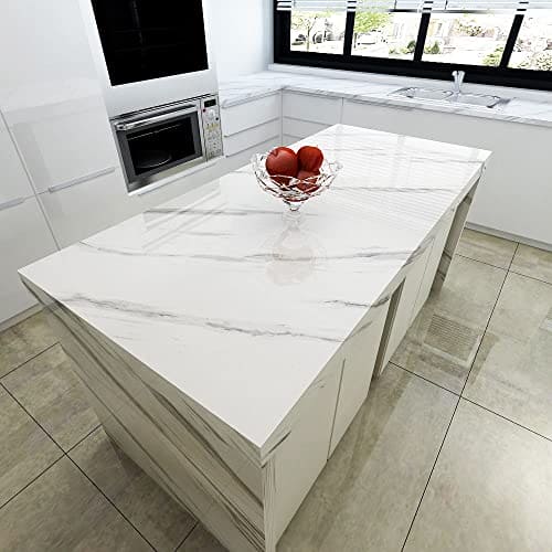 YENHOME 30x118 Inch White Marble Contact Paper for Countertops Waterproof Self Adhesive Marble Wallpaper Marble Contact Paper Peel and Stick Countertops Wrap for Kitchen Counter Glossy Marble Paper Sale