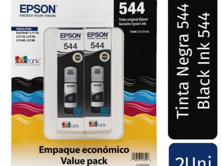 Epson Dual Pack Black Ink Cartridge 2 Units - Refill your Epson printer with these black ink bottles model T554. Features an Eco fit automatic filling system that is clean and smudge-free - 777348 For Cheap