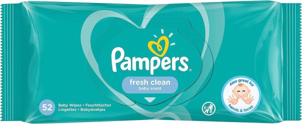 Pampers Fresh Clean Baby Wipes (52 Wipes) - 8001841041360 Fashion