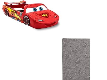 Delta Children Disney Pixar Cars Lightning McQueen Toddler-to-Twin Bed with Toy Box Snooze 6 inch Memory Foam Twin Mattress (Bundle) Online