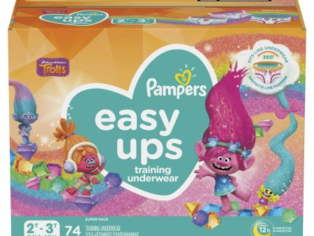 Pampers Easy Ups Training Underwear Girls, Size 4, 2T-3T, 74 ct - 03700076466 Discount