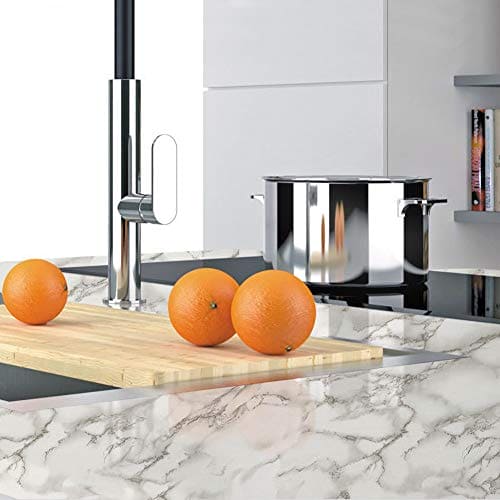 LaCheery Large Size 160 x 36 Inch Grey White Marble Contact Paper for Countertops Waterproof Wallpaper Stick and Peel Marble Countertop Contact Paper for Kitchen Island Worktop Table Desk Decorative Sale