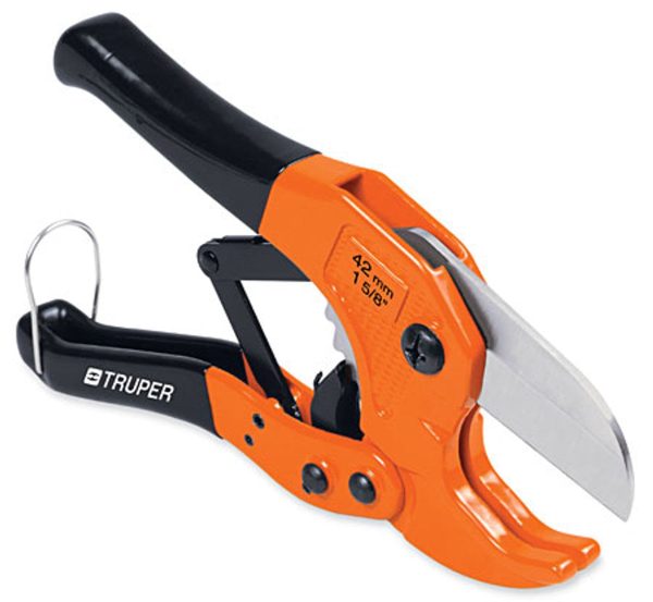 Truper 1 5 8  Ratcheting PVC Pipe Cutter, 1-5 8  Plastic Pipe Cutter - 12860 Hot on Sale