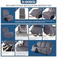 TAOCOCO Recliner Sofa Slipcover, 3 Pieces Polyester Fabric Stretch Sofa Covers for 3 Seat Reclining Couch, Soft Washable Furniture Protector with Pockets (3 Seat, Light Gray) For Discount