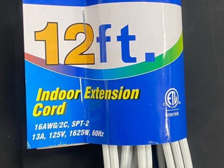 Indoor extension cord, 12ft, durable, perfect for office or home - 253016 Online now