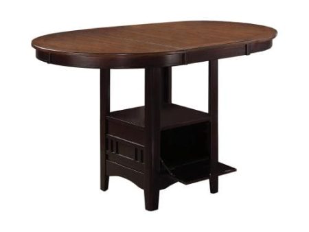 Lavon Oval Counter Height Table Light Chestnut And Espresso -105278 Discount